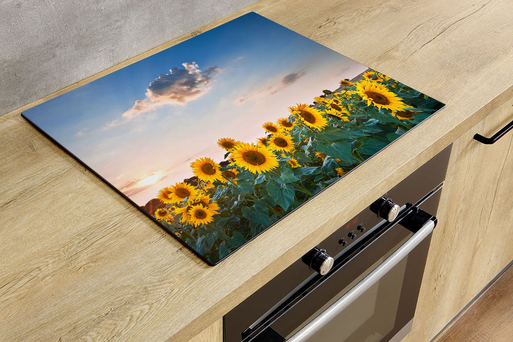 Protège Plaque Induction Sakura Rose - 81x52cm - Vinyle 3mm - Protection Rayures - Plan De Travail Additionnel