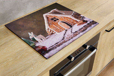 Tapis plaque induction Table rustique dans la cuisine Protection plaque  induction 85x52 cm Protege plaque induction