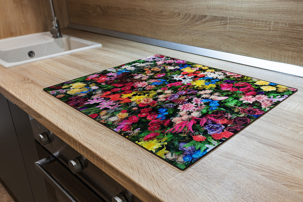 Protège-plaque à induction - Fleurs colorées