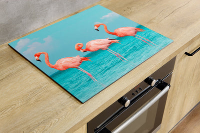 Protège-plaque à induction - Trois flamants roses