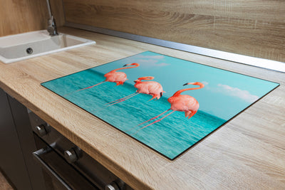 Protège-plaque à induction - Trois flamants roses