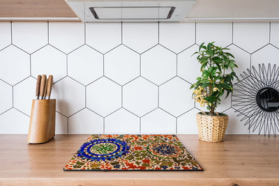 Protège-plaque à induction - Cercles de mosaïque marocaine