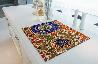 Protège-plaque à induction - Cercles de mosaïque marocaine