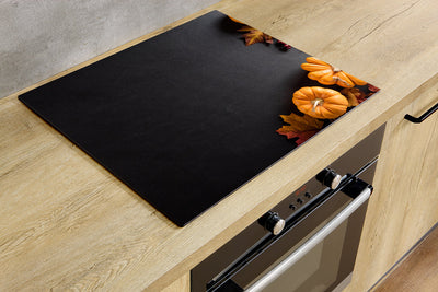 Protège-plaque à induction - Feuilles orange avec citrouilles
