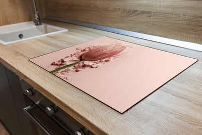 Protège-plaque à induction - Tulipe rose