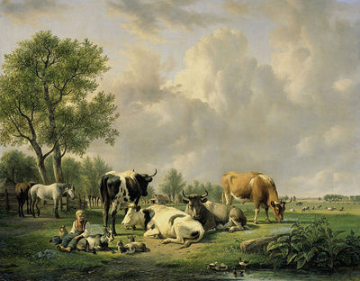 Fond de hotte Prairie avec bétail