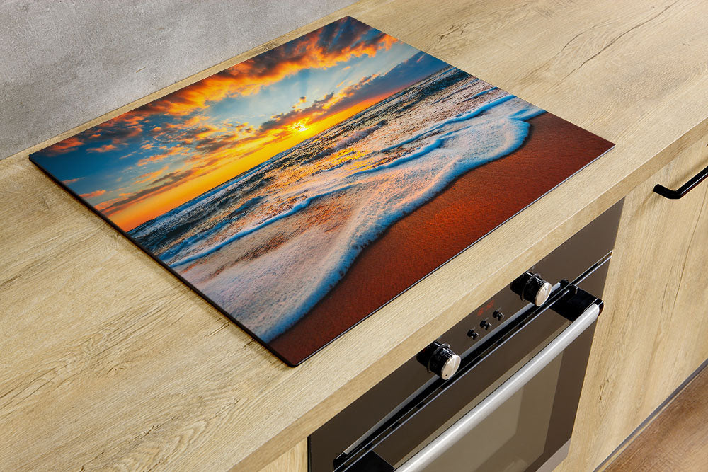 Protège-plaque à induction - Mer avec coucher de soleil