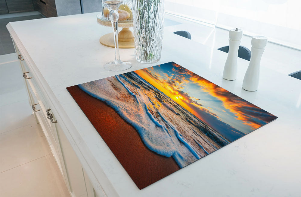 Protège-plaque à induction - Mer avec coucher de soleil