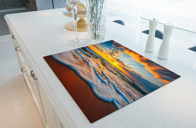 Protège-plaque à induction - Mer avec coucher de soleil